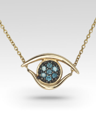 Eye necklace with blue or white diamonds Contemporary Diamond