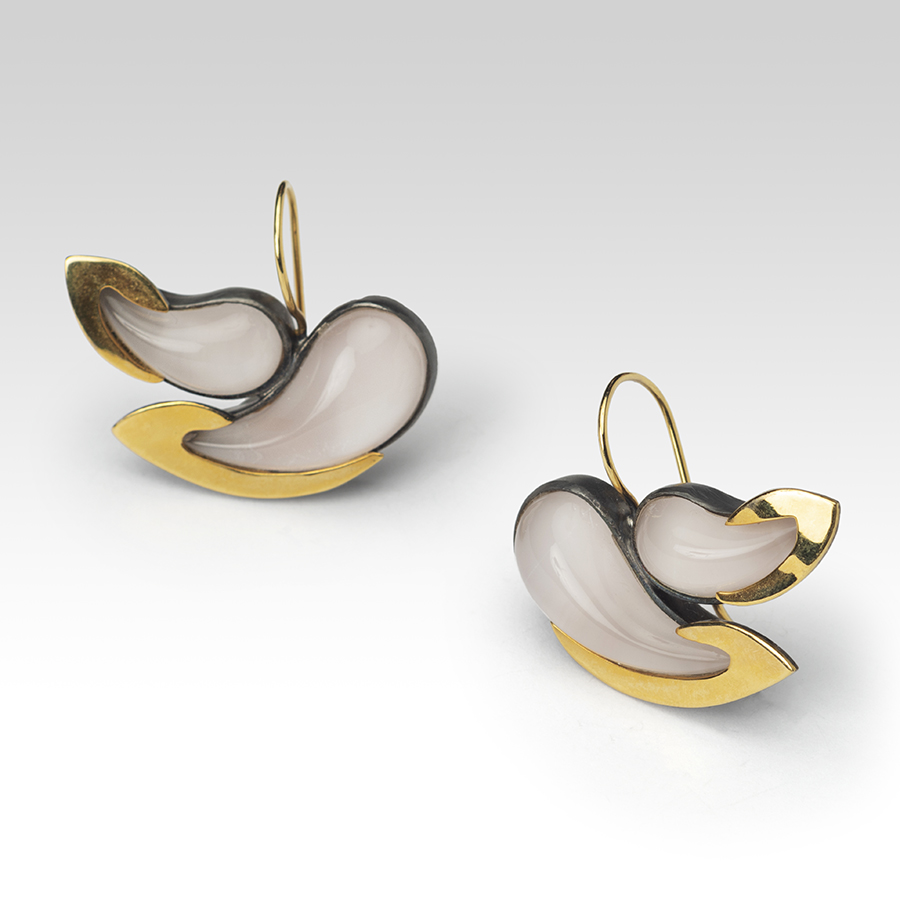 Pink moon stone earrings Contemporary Earrings