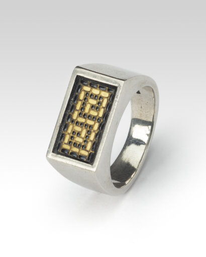 Meander micromosaic man’s ring Micromosaic Meander