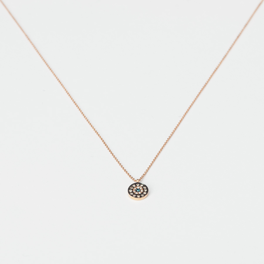 Gold necklace with diamonds-target design Contemporary Diamond