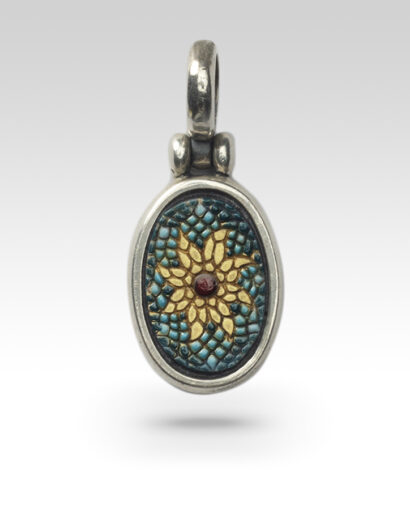 Flower micromosaic in sterling silver Micromosaic Flower