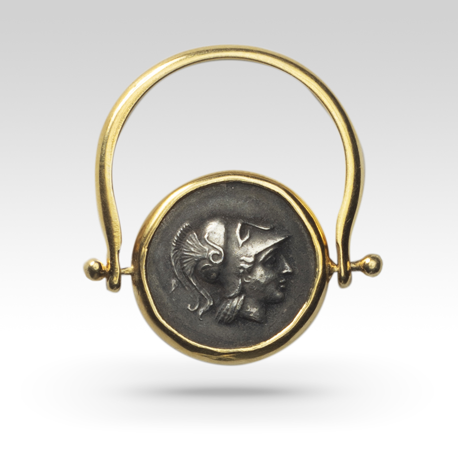 Athena silver coin ring Pendant Athena