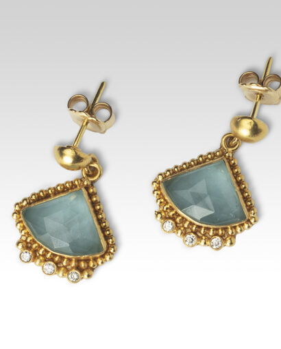 Βυζαντινά σκουλαρίκια με aqua marine Παραδοσιακό Βυζαντινά