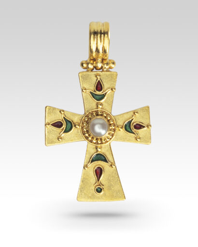 Byzantine enamel and pearl cross Cross Byzantine