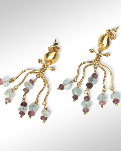 Byzantine aqua marine – tourmaline earrings Earrings Byzantine