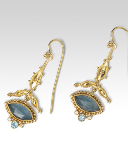 Byzantine London blue topaz and diamond earrings Earrings Byzantine