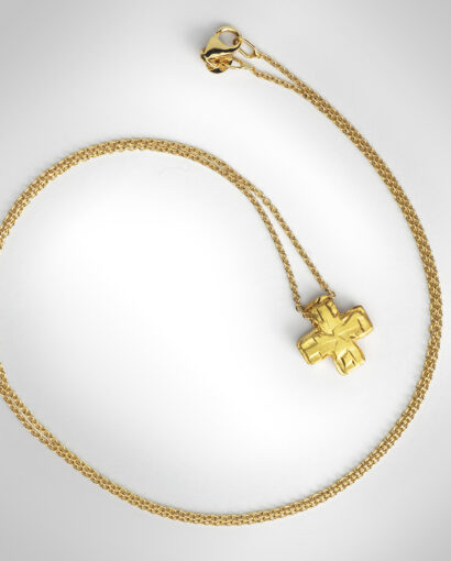 Solid gold cross with chain Contemporary Cross