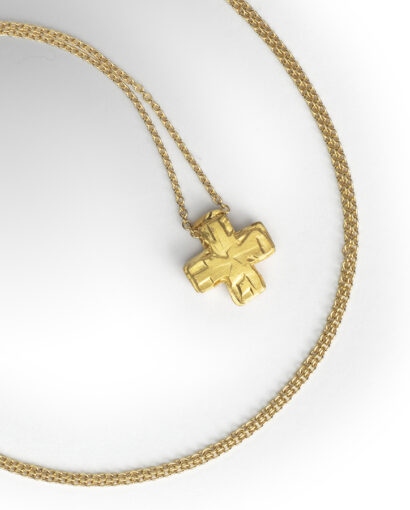 Solid gold cross with chain Contemporary Cross