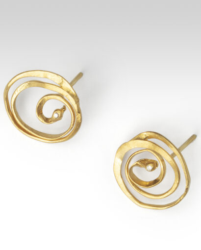 Gold spiral diamond earrings Contemporary Diamond