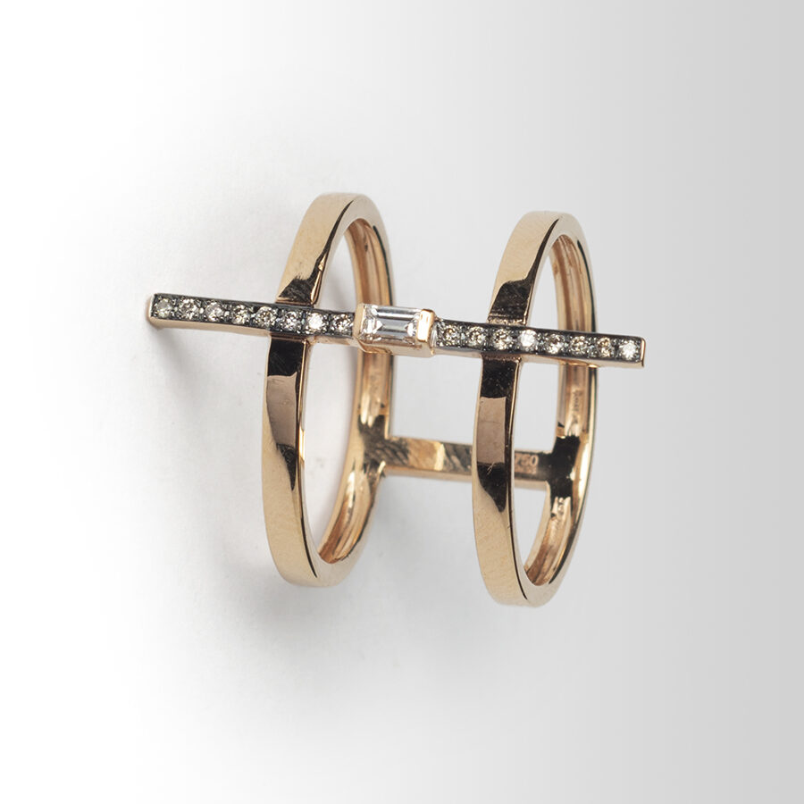 Two band diamond and bagnette ring Contemporary Bands