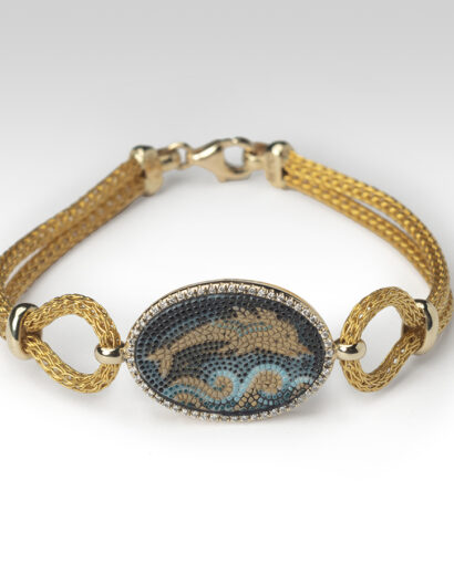 Delos dolphins micromosaic bracelet with diamonds Bracelets Bracelet