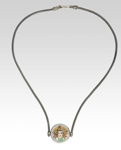 Medousa micromosaic necklace Micromosaic Medousa