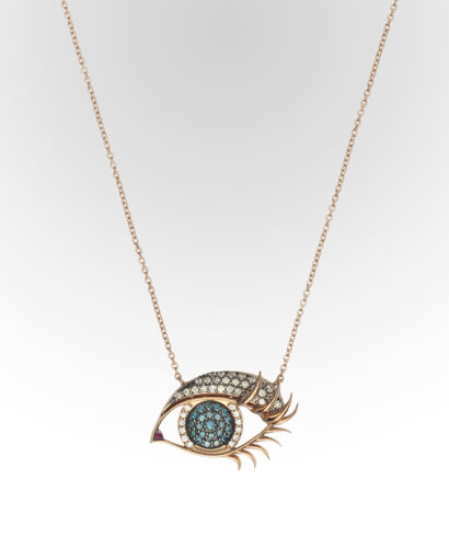 Eye with eyelashes with diamonds Contemporary Diamond