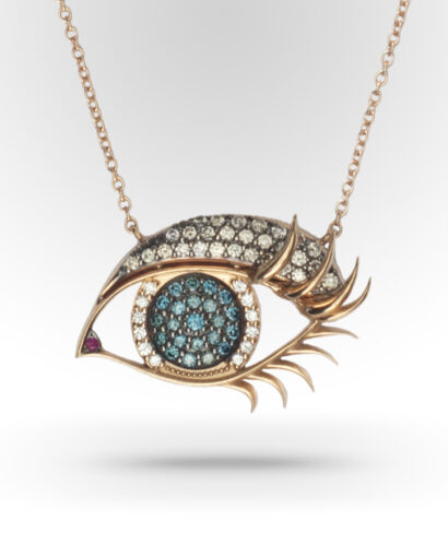 Eye with eyelashes with diamonds Contemporary Diamond