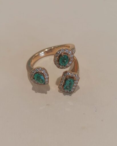 Rose gold ring with emerald Rings Emerald